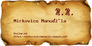 Mirkovics Manuéla névjegykártya